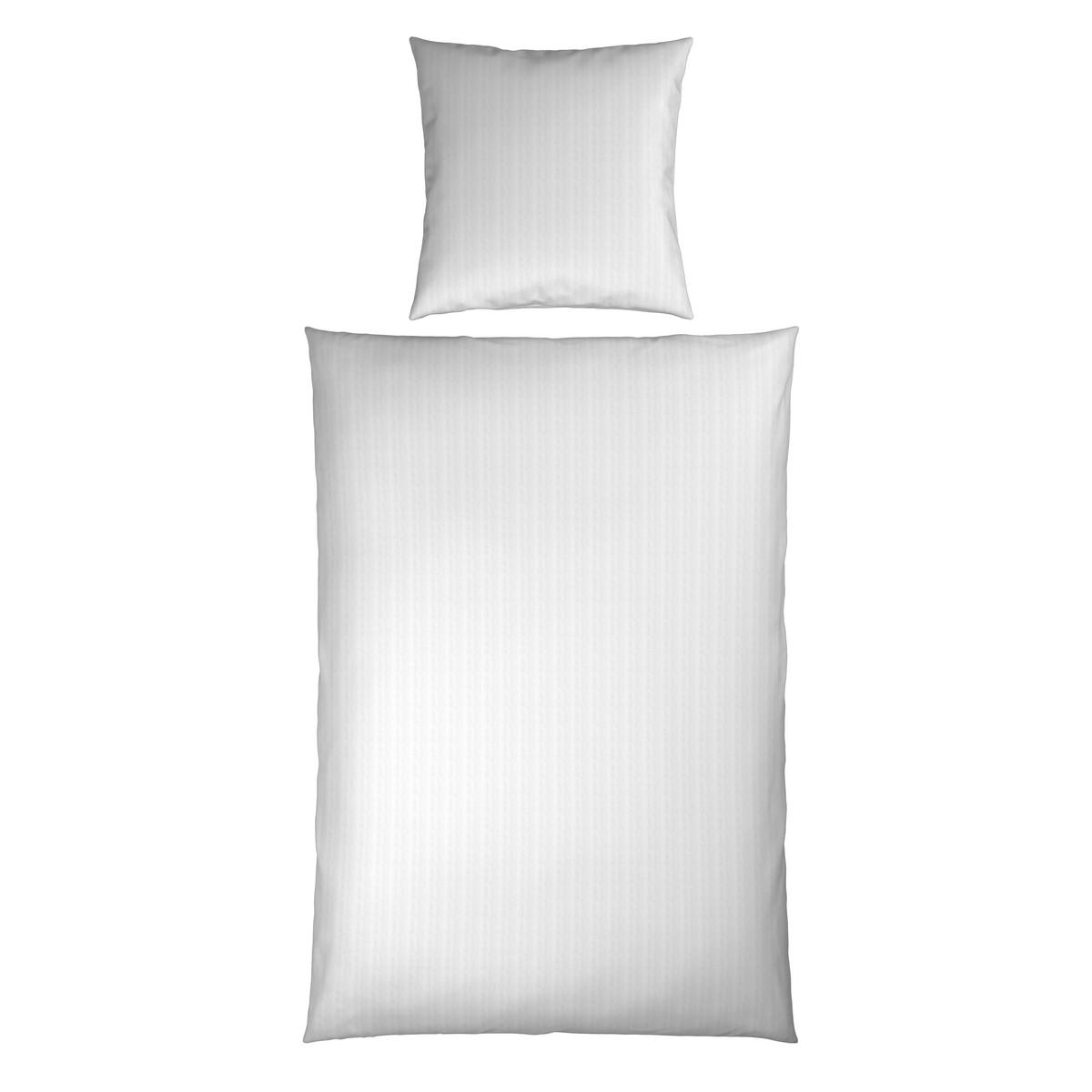 Bettwäsche Dobby Raute Weiß ca. 135x200cm - Weiß, Textil (135/200cm) - Mömax