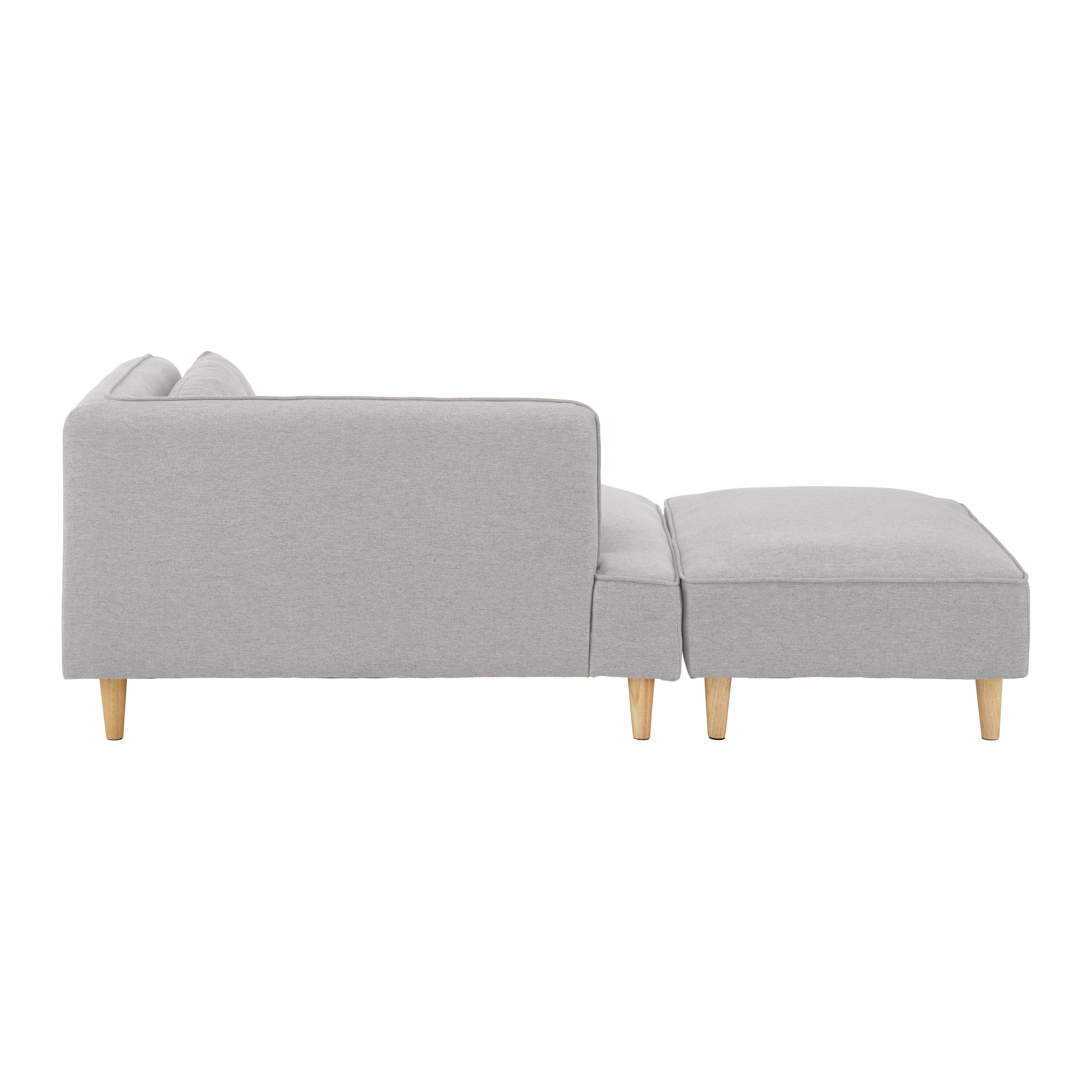 RECAMIERE FANNY - ljusgrå/naturfärgad, Modern, trä/textil (154/55/73cm) - Bessagi Home