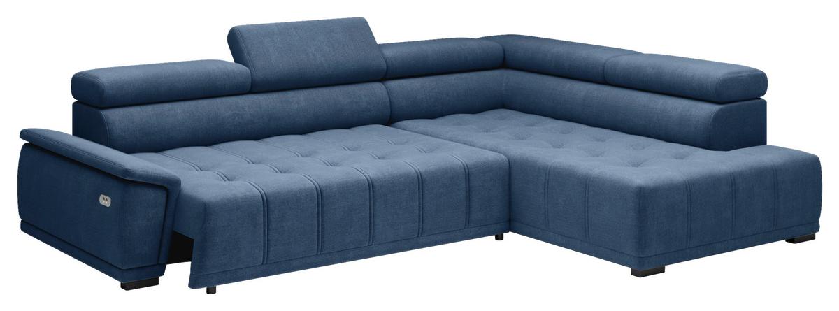 Kutna Garnitura Gremio - tamno plava/crna, Moderno, tekstil/plastika (283/106cm) - Modern Living