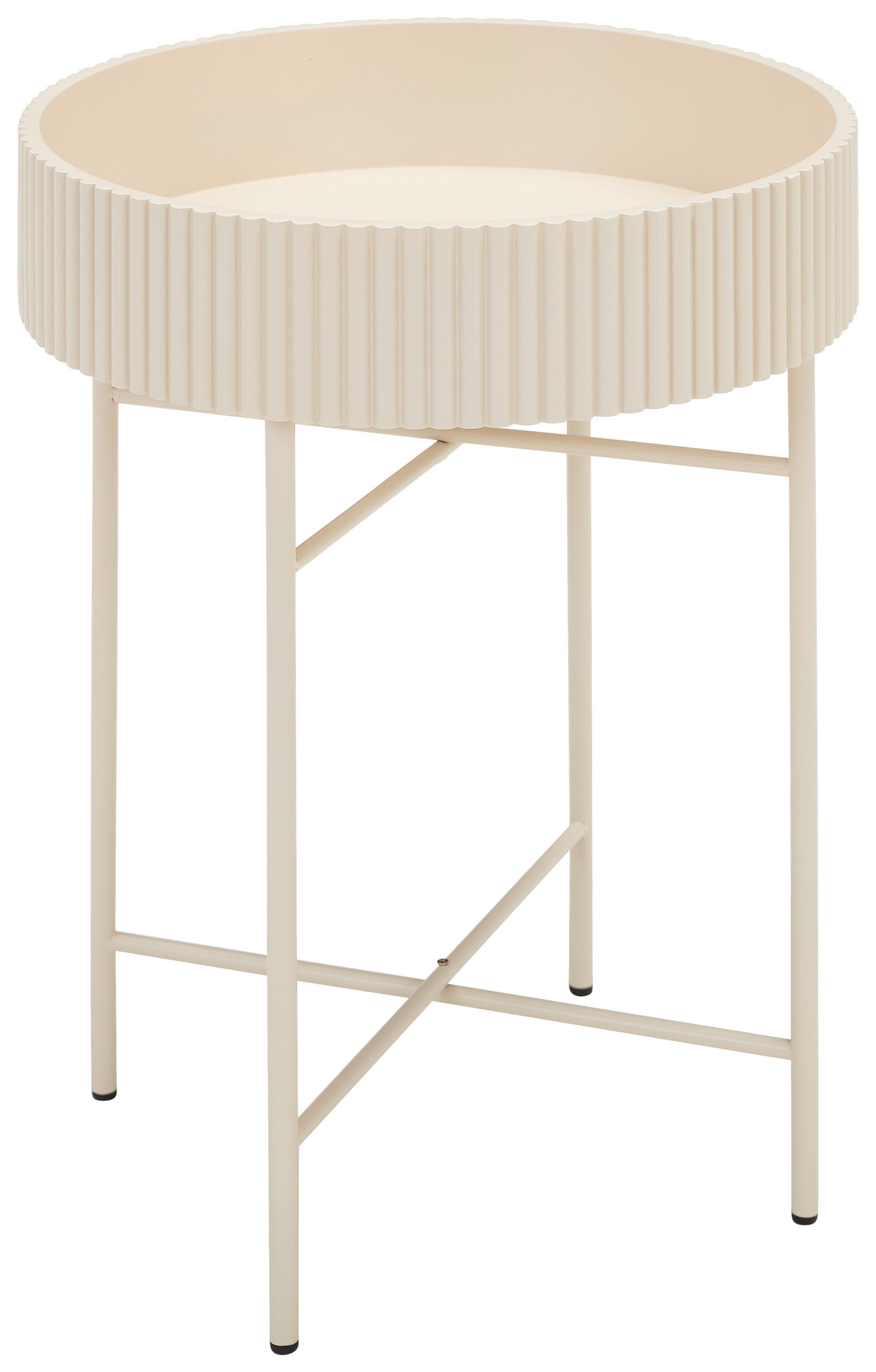 STOLIK BOCZNY SANDY - greige, Trend, materiał drewnopochodny/metal (39/46/39cm) - Xora