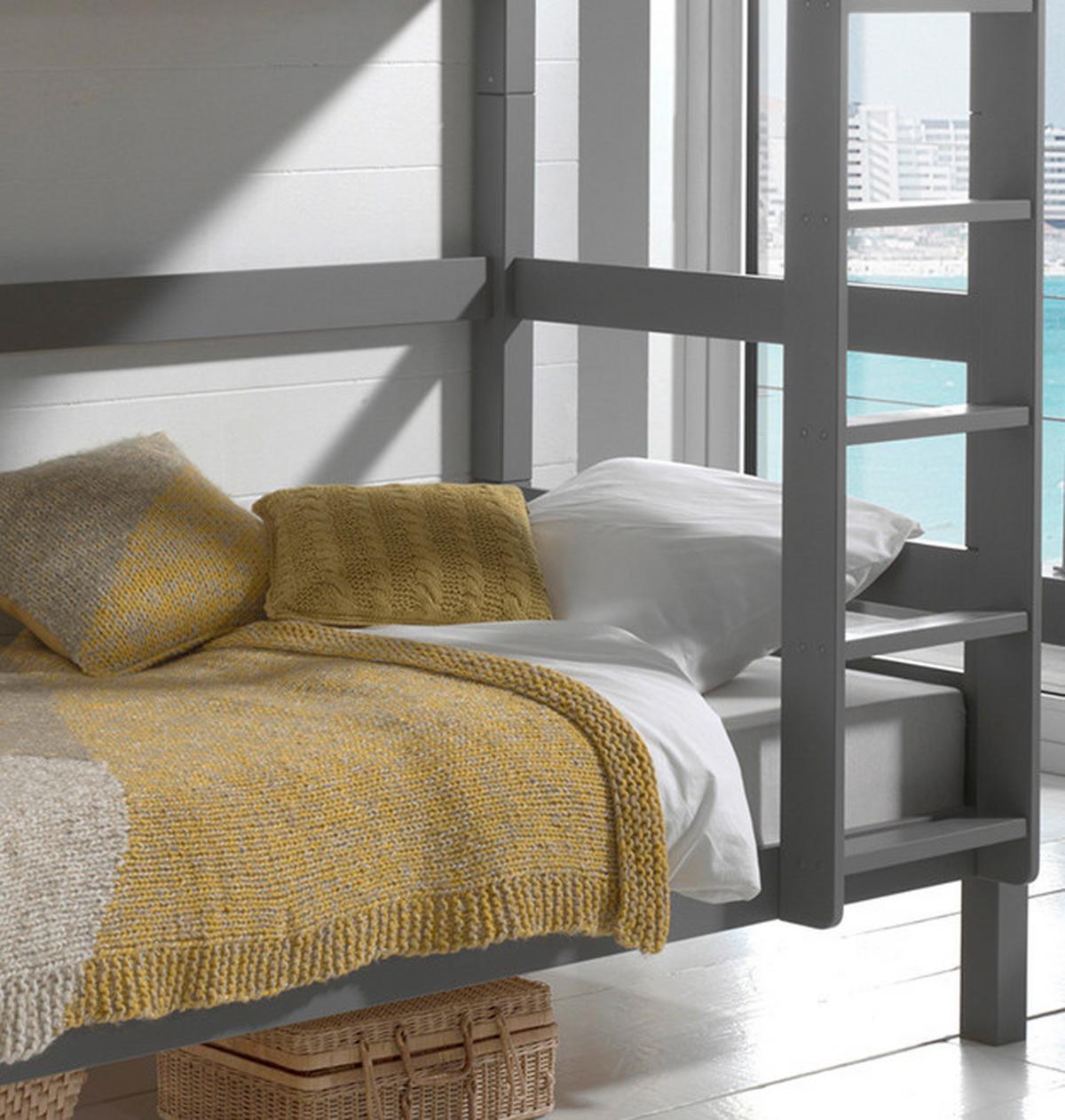 Etagenbett Pino Grau - Kieferfarben/Grau, MODERN, Holz (90/200cm) - Vipack