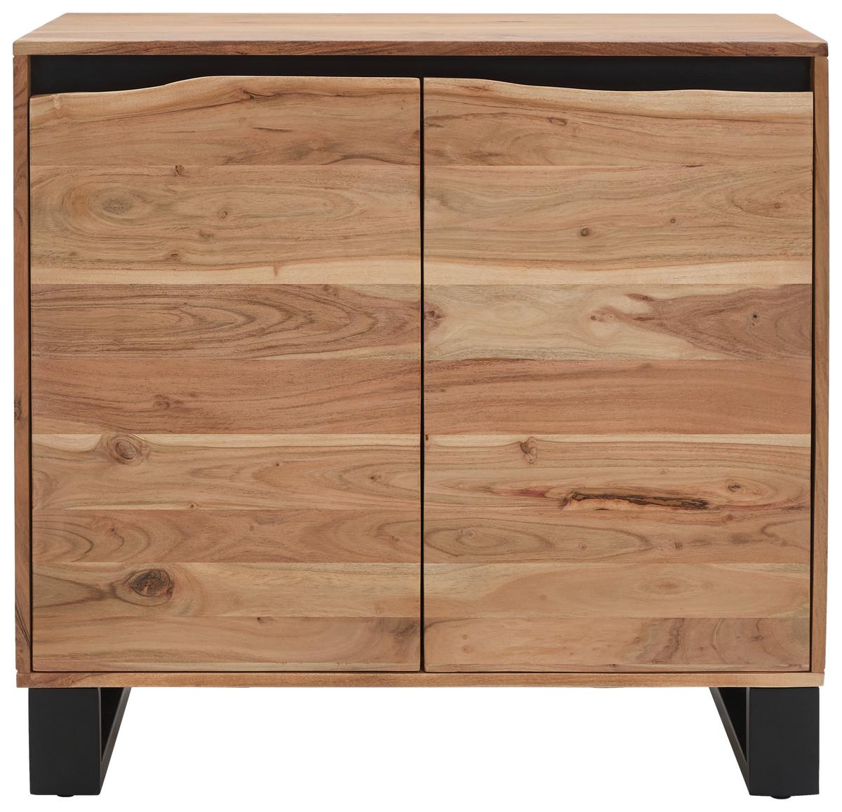 KOMODA SZEROKA SIDEBOARD - kolor akacjowy/czarny, Design, metal/drewno (85/80/40cm) - Livetastic
