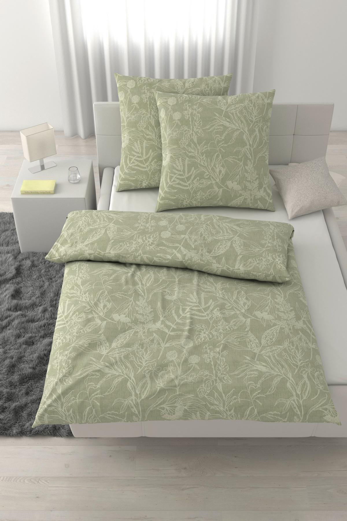 Bettwäsche Tylpur XXL Salbeigrün ca. 200x200cm - Salbeigrün, Textil (200/200cm) - Mömax
