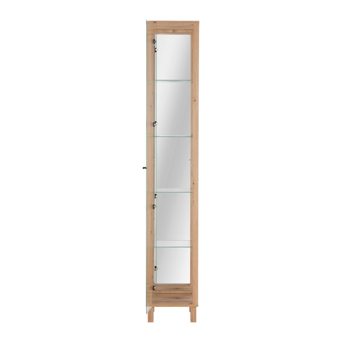 Vitrina Albi -Exklusiv- - črna/hrast artisan, Moderno, steklo/leseni material (33/189/33cm) - Mömax