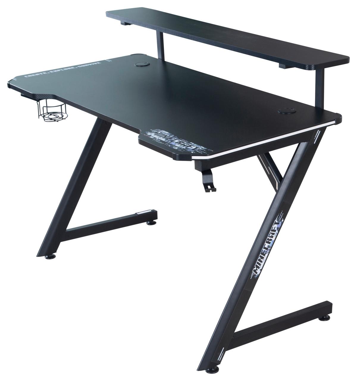 Gamingtisch Minecraft Schwarz - Schwarz, MODERN, Holzwerkstoff/Metall (120/60/89,5cm) - Minecraft