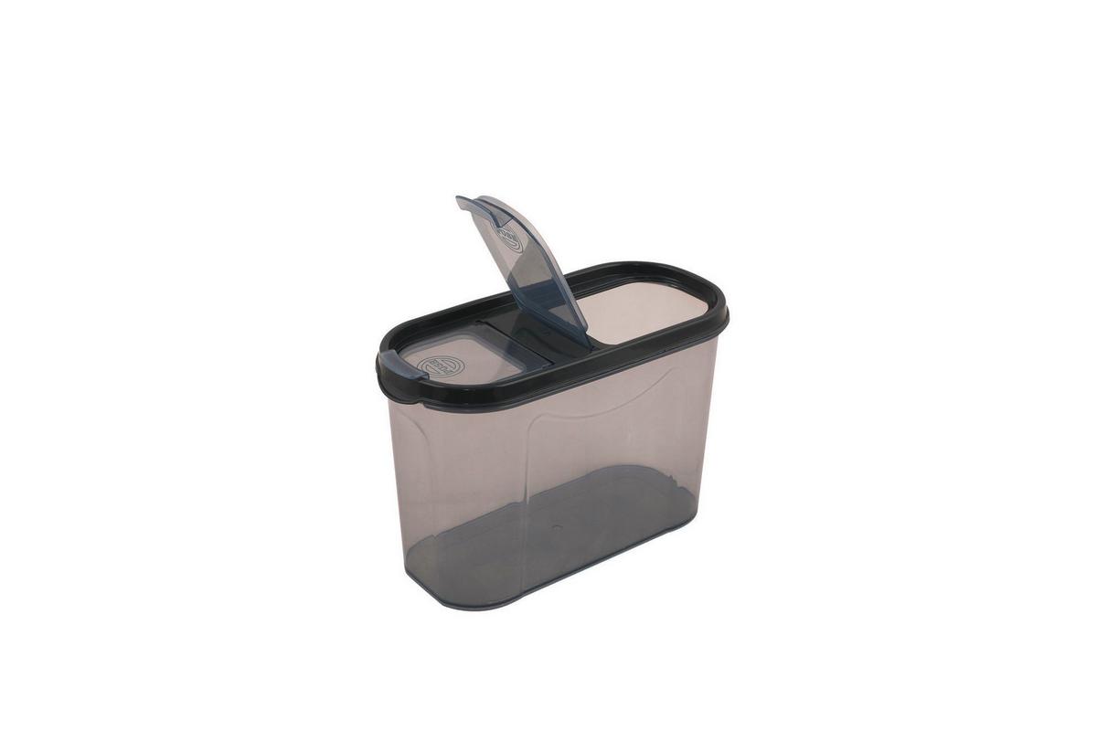 ZESTAW POJEMNIKÓW KUCHENNYCH DSY4X - antracytowy, Basics, tworzywo sztuczne (19/24/9cm)