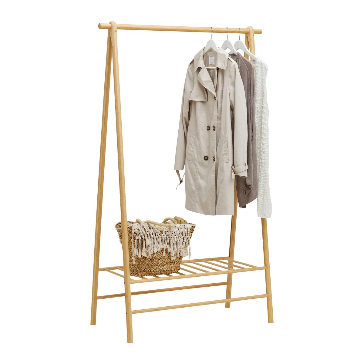 Kleiderwagen Bamboo Naturfarben - Naturfarben, Natur, Naturmaterialien (103/163/47cm) - Mömax