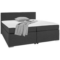 Boxspringbett Mali New in Grau ca. 180x200cm - Chromfarben/Grau, KONVENTIONELL, Textil (180/200cm) - Based