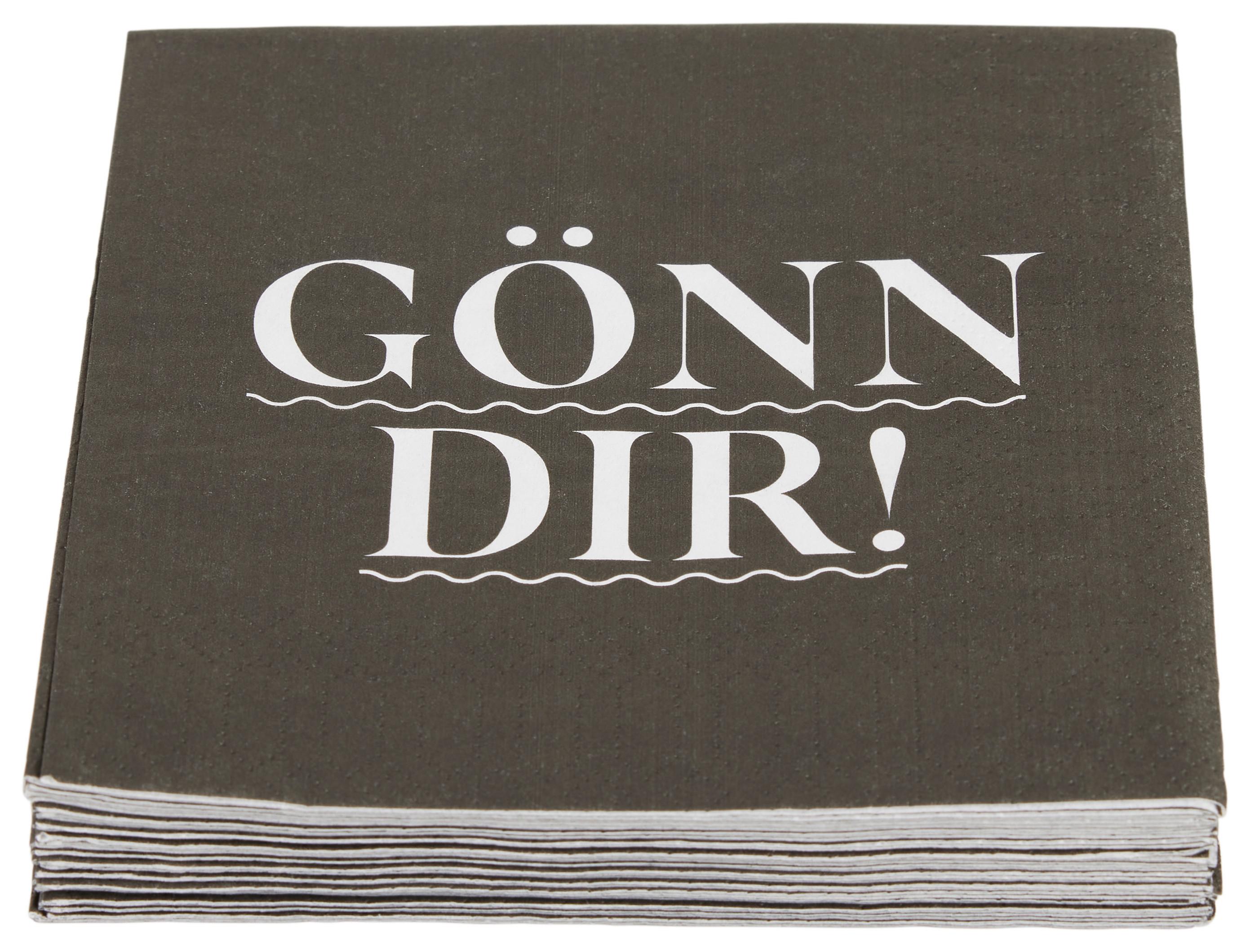 serviette cocktail in Schwarz ca. 25x25 - Weiss/Schwarz, Konventionell, Papier (25cm)