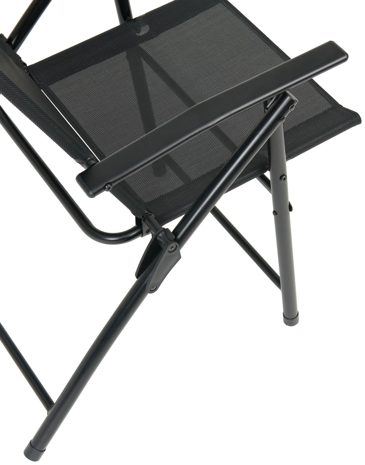 Vrtna Garnitura Laura, 7-Delni Set, S Senčnikom - črna, Moderno, kovina/steklo (140/90/70cm)