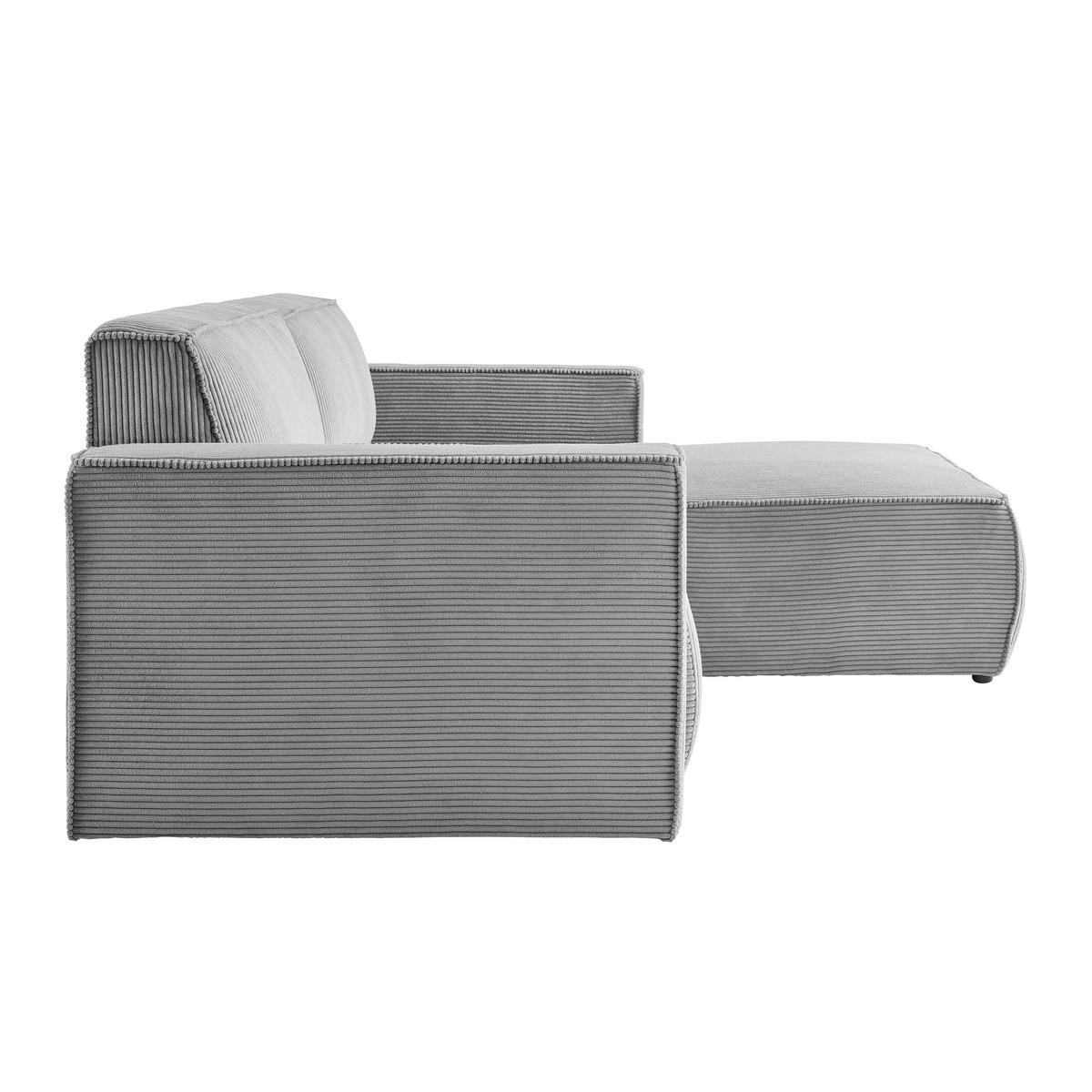 Wohnlandschaft Loft in Hellgrau - Hellgrau/Schwarz, Modern, Kunststoff/Textil (265/75/172cm) - Mömax