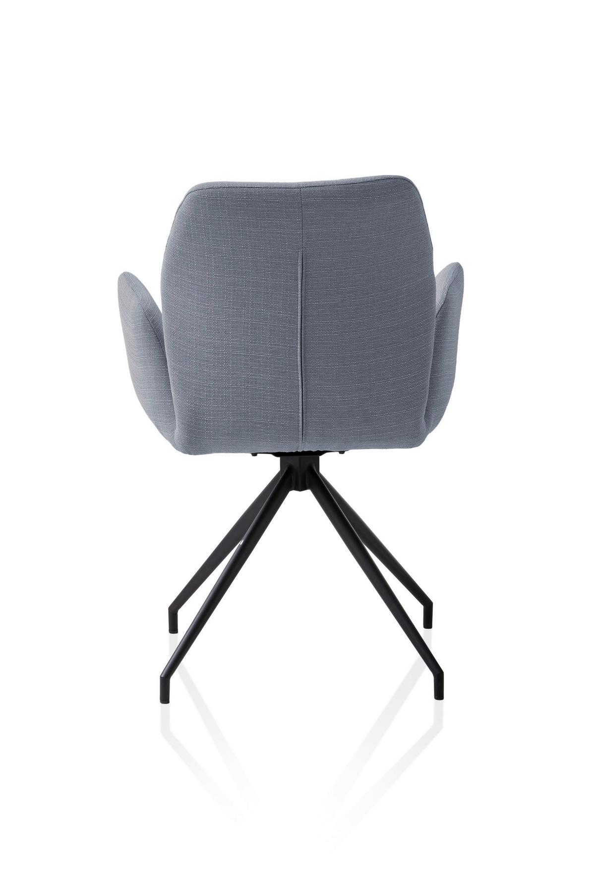 Naslanjač Hilda, Temno Siva, Vrtljiv - temno siva/črna, Moderno, kovina/tekstil (59/88/58cm) - Livetastic