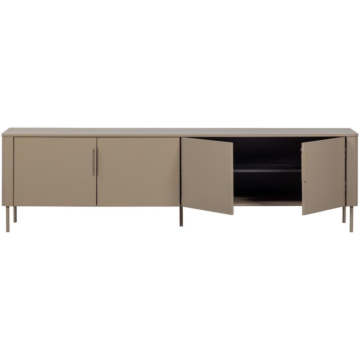 LOWBOARD Gunnar Schlammfarben B: 200cm - Schlammfarben/Schwarz, Design, Holz/Metall (200/56/44cm) - Livetastic