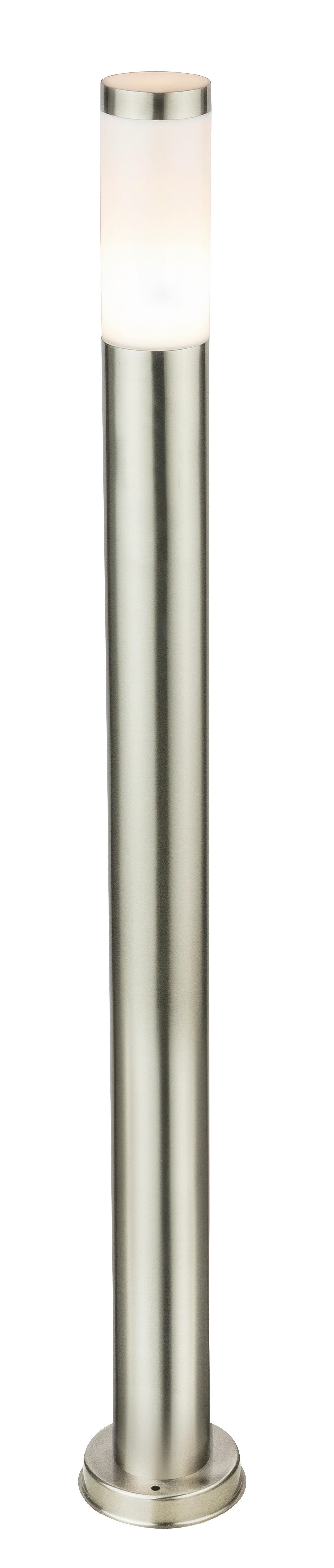 AUSSENSTEHLEUCHTE BOSTON D: 13,1 CM EDELSTAHL - Edelstahlfarben/Opal, Basics, Kunststoff/Metall (13,1/110cm) - Globo