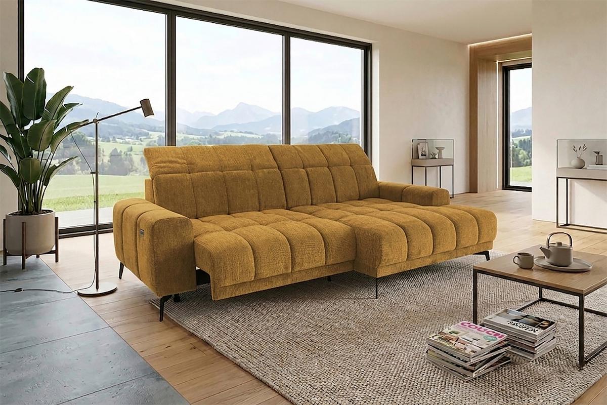 Kutna Garnitura Laya - boje senfa, Moderno, tekstil (250/155cm) - Premium Living