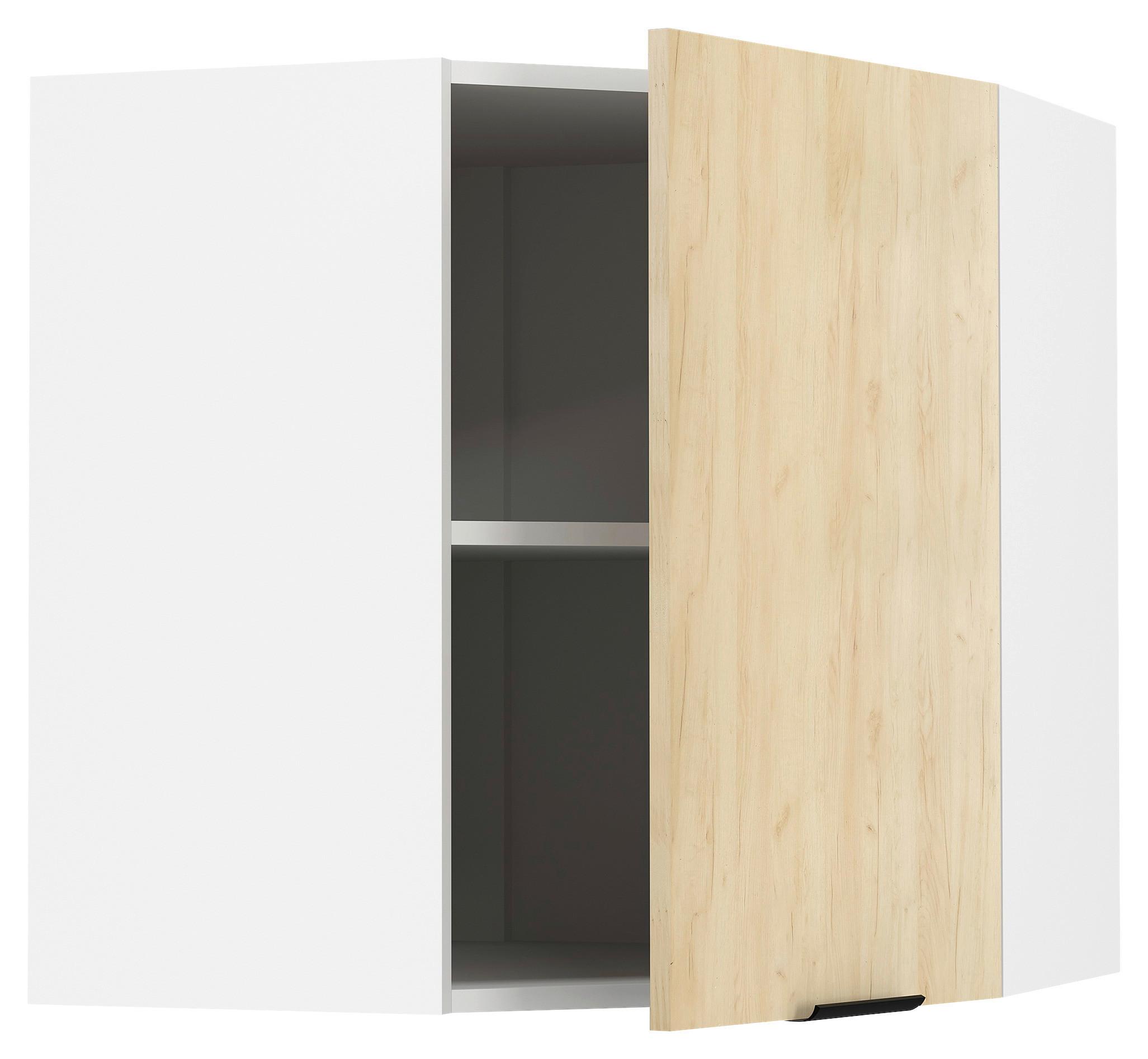 ECKOBERSCHRANK FASOLA - Honigeiche/Weiss, Trend, Holzwerkstoff/Kunststoff (57/60/57cm) - MID.YOU