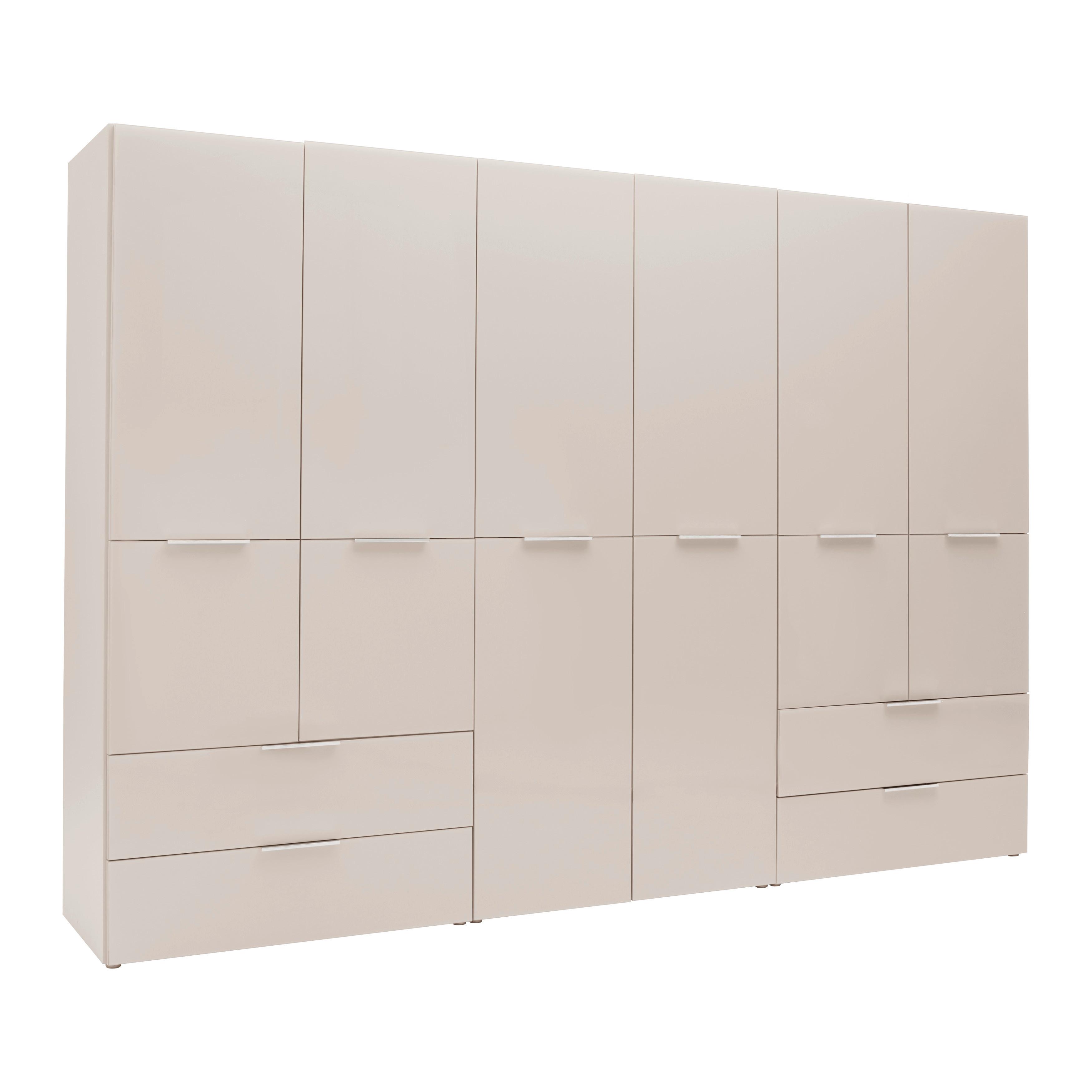 Drehtürenschrank Siena Glas Kaschmir - Kaschmir/Chromfarben, KONVENTIONELL, Glas/Holzwerkstoff (300/212/57cm) - Premium Living