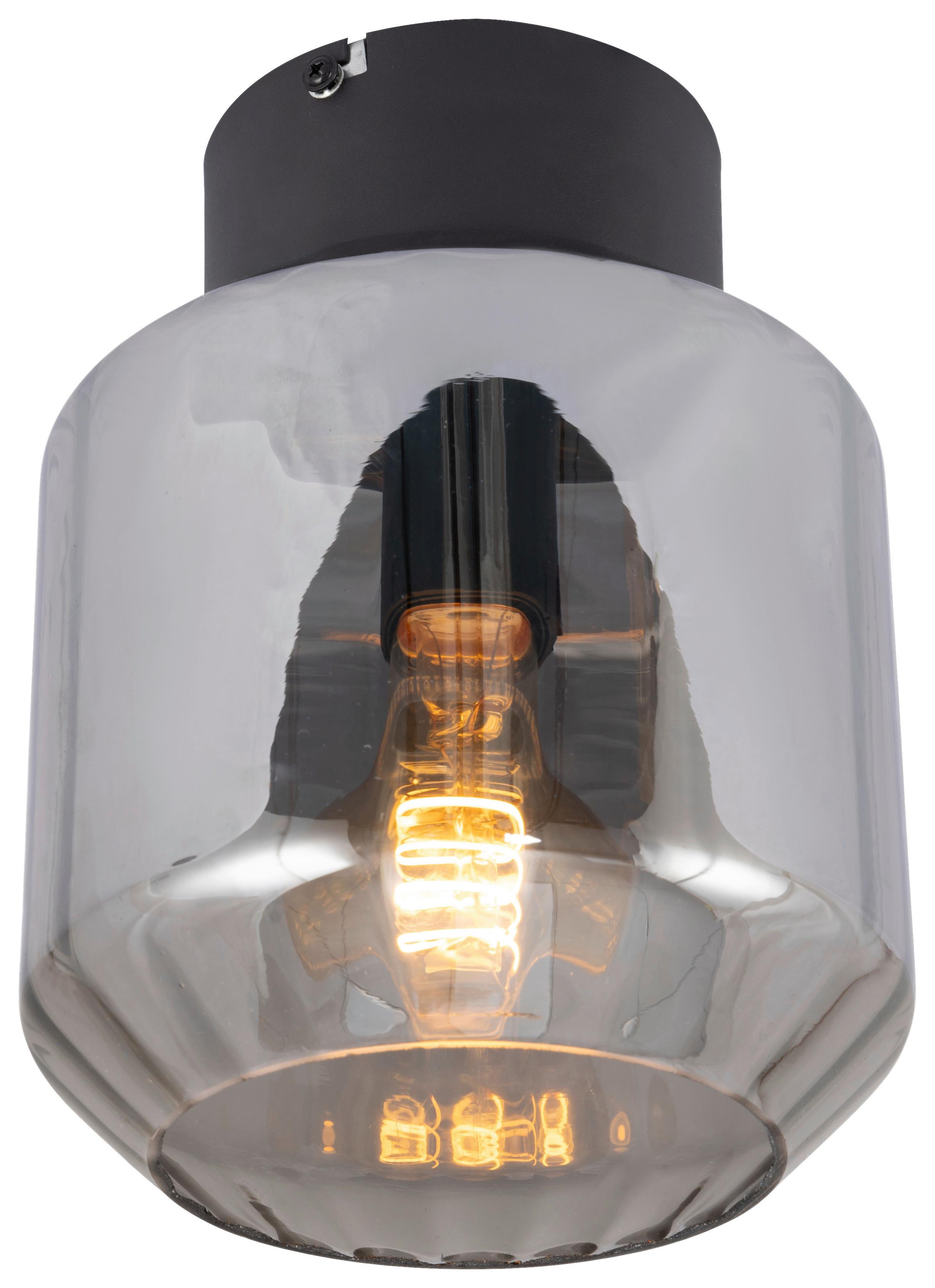 LAMPA SUFITOWA DIANA - czarny/szary jedwabisty, Design, metal/szkło (18/23cm) - Collett's Monde