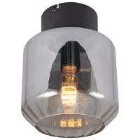 LAMPA SUFITOWA DIANA - czarny/szary jedwabisty, Design, metal/szkło (18/23cm) - Collett's Monde