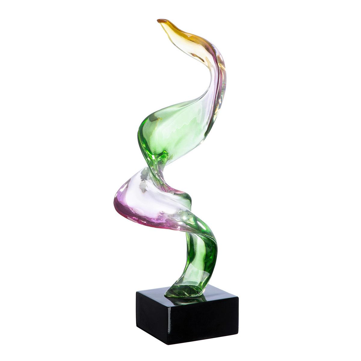 Skulptur Abstrakt Twirl Multicolor/Schwarz - Multicolor/Schwarz, Basics, Kunststoff (16/40,5/9,5cm)