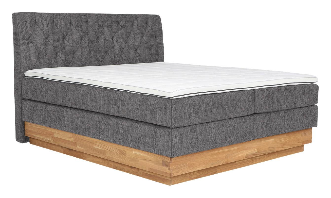 Boxspringbett Marie in Graphitfarben ca. 180x200cm - Graphitfarben, Holz/Kunststoff (180/200cm) - Zandiara