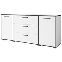 Sideboard Bogota Weiß/Schwarz - Weiß Hochglanz/Graphitfarben, Basics, Holzwerkstoff/Kunststoff (150/68/40cm) - P & B