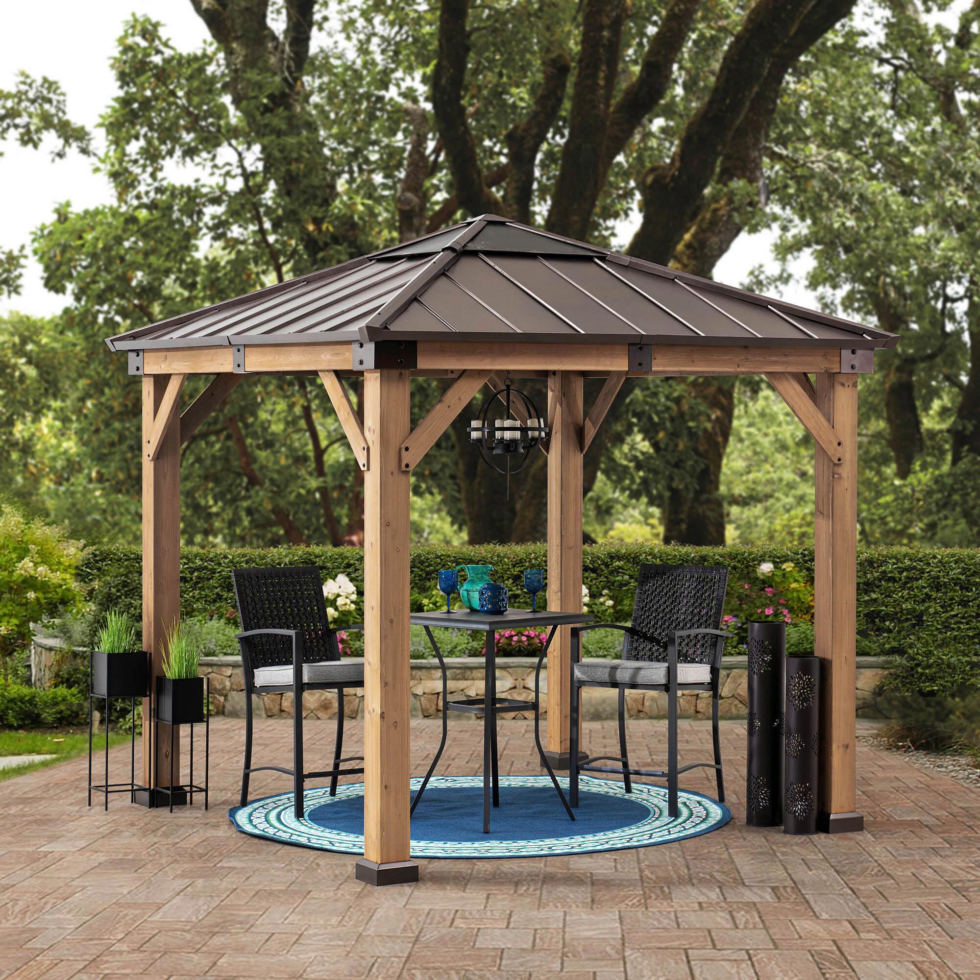 Pavillon Gazebo Rapi Braun ca. 273x274x273cm - Braun, Basics, Kunststoff/Metall (273/274/273cm)