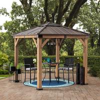 Pavillon Gazebo Rapi Braun ca. 273x274x273cm - Braun, Basics, Kunststoff/Metall (273/274/273cm)