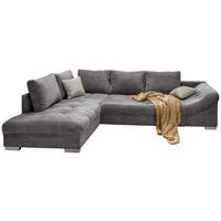 Wohnlandschaft Alvito Grau Cord - Silberfarben/Grau, Design, Holz/Textil (202/298cm) - P & B