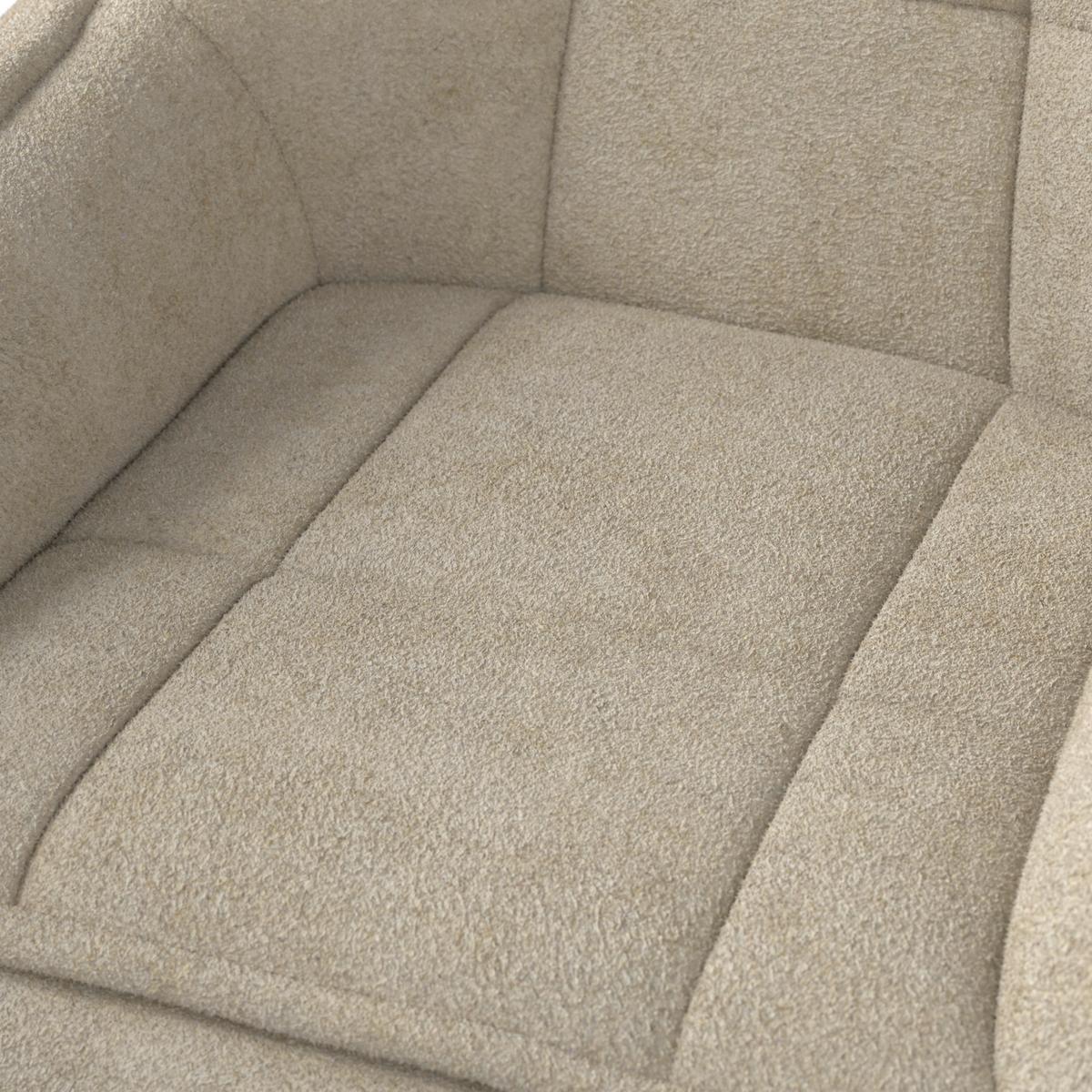 Armlehnstuhl Billy Creme Struktur Drehbar Gepolstert - Creme/Schwarz, MODERN, Holz/Textil (64/87/64cm) - Bessagi Home