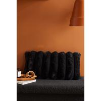 Műszőrme Díszpárna Moka Cream 30/60 - fekete, textil (30/60cm)