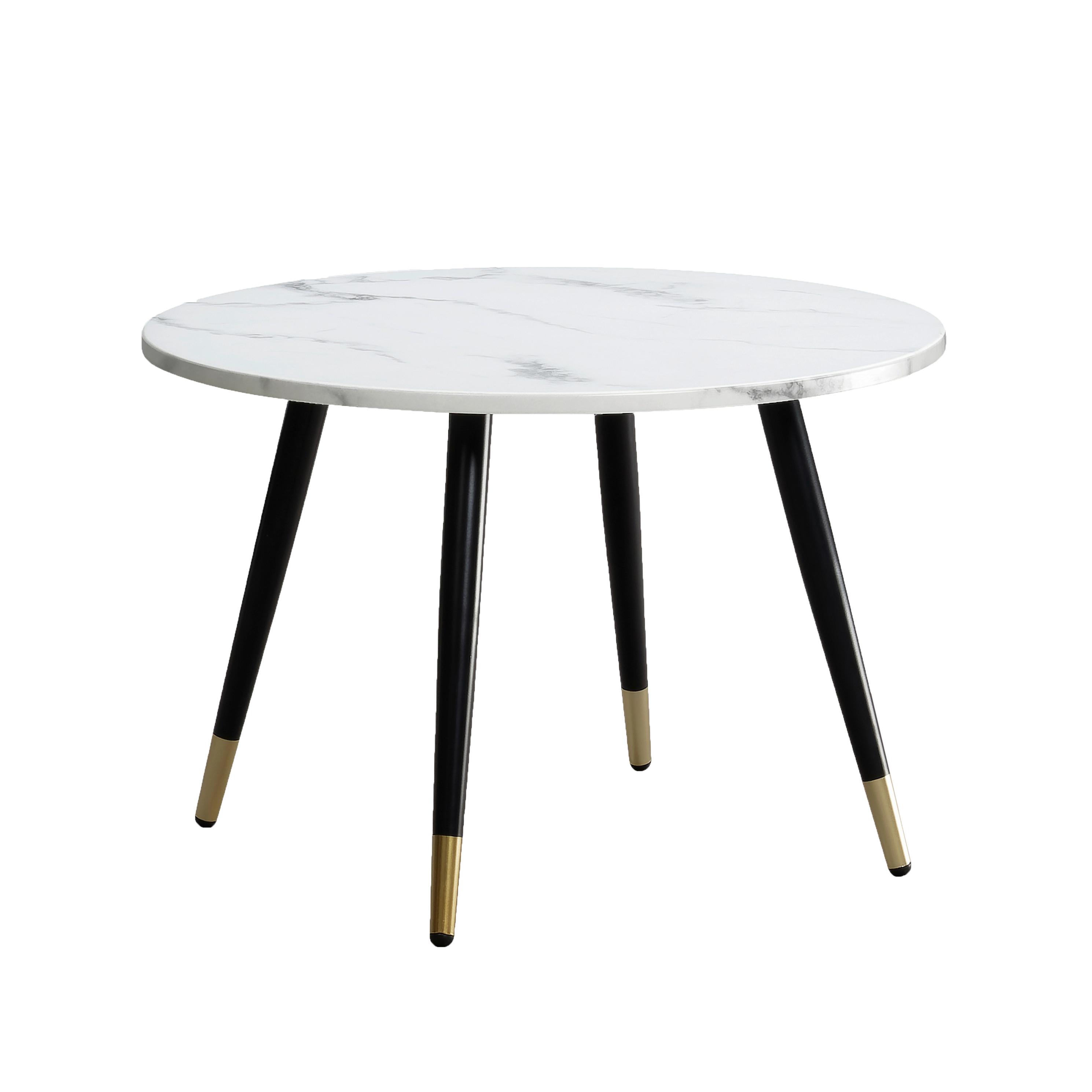 Couchtisch Wl6.974 - Weiss/Goldfarben, Design, Holzwerkstoff/Metall (60/60/41cm) - MID.YOU