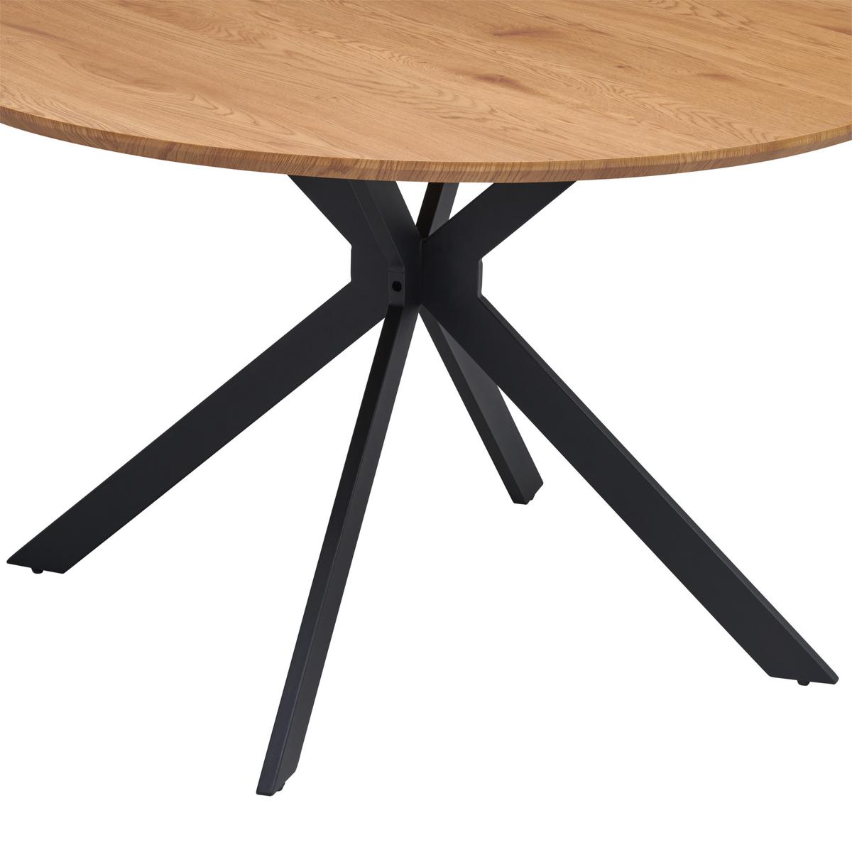 Jedilna Miza Levin, Barva Hrasta, Ø 120cm - črna/barve hrasta, Konvencionalno, kovina/leseni material (120/120/76cm) - MID.YOU