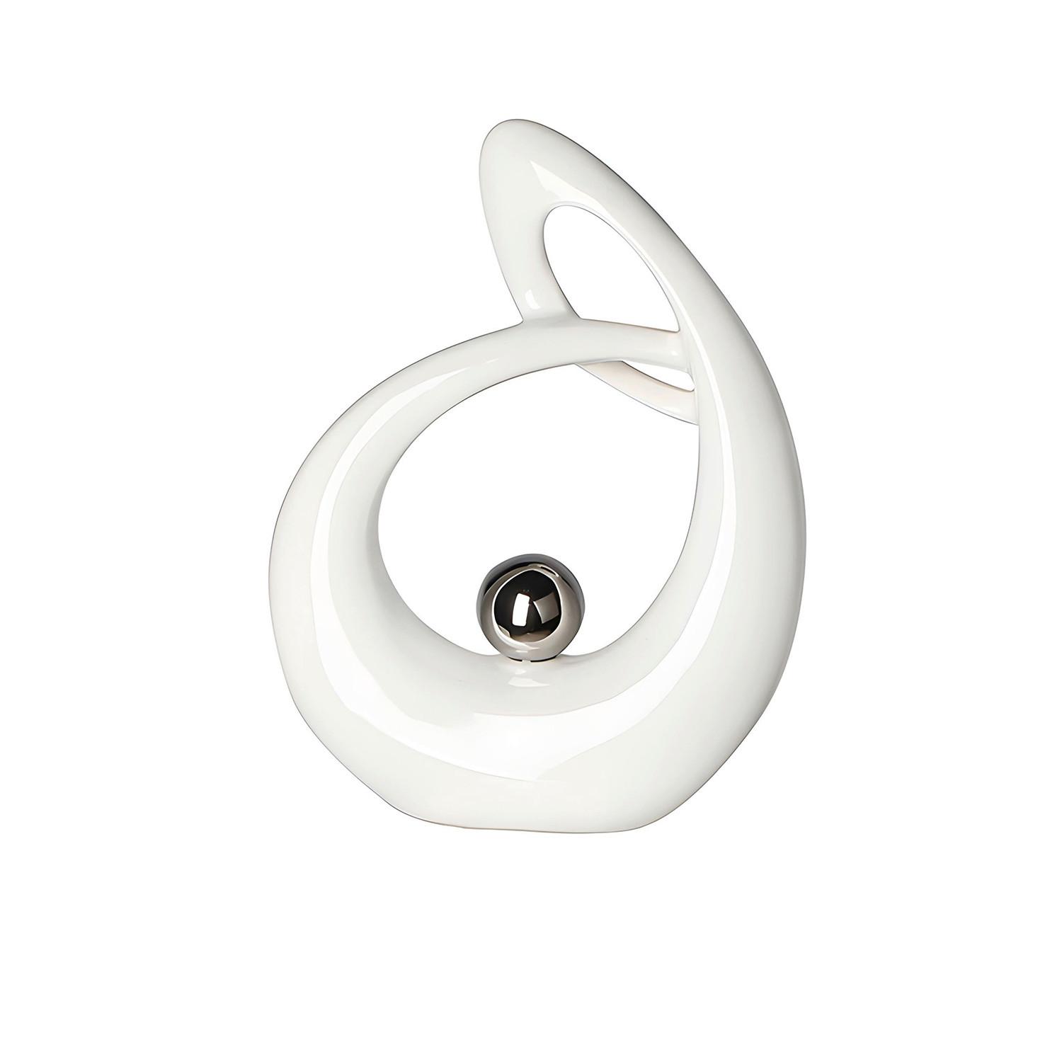 Skulptur Weiß - Weiß, Basics, Keramik (17/22cm)