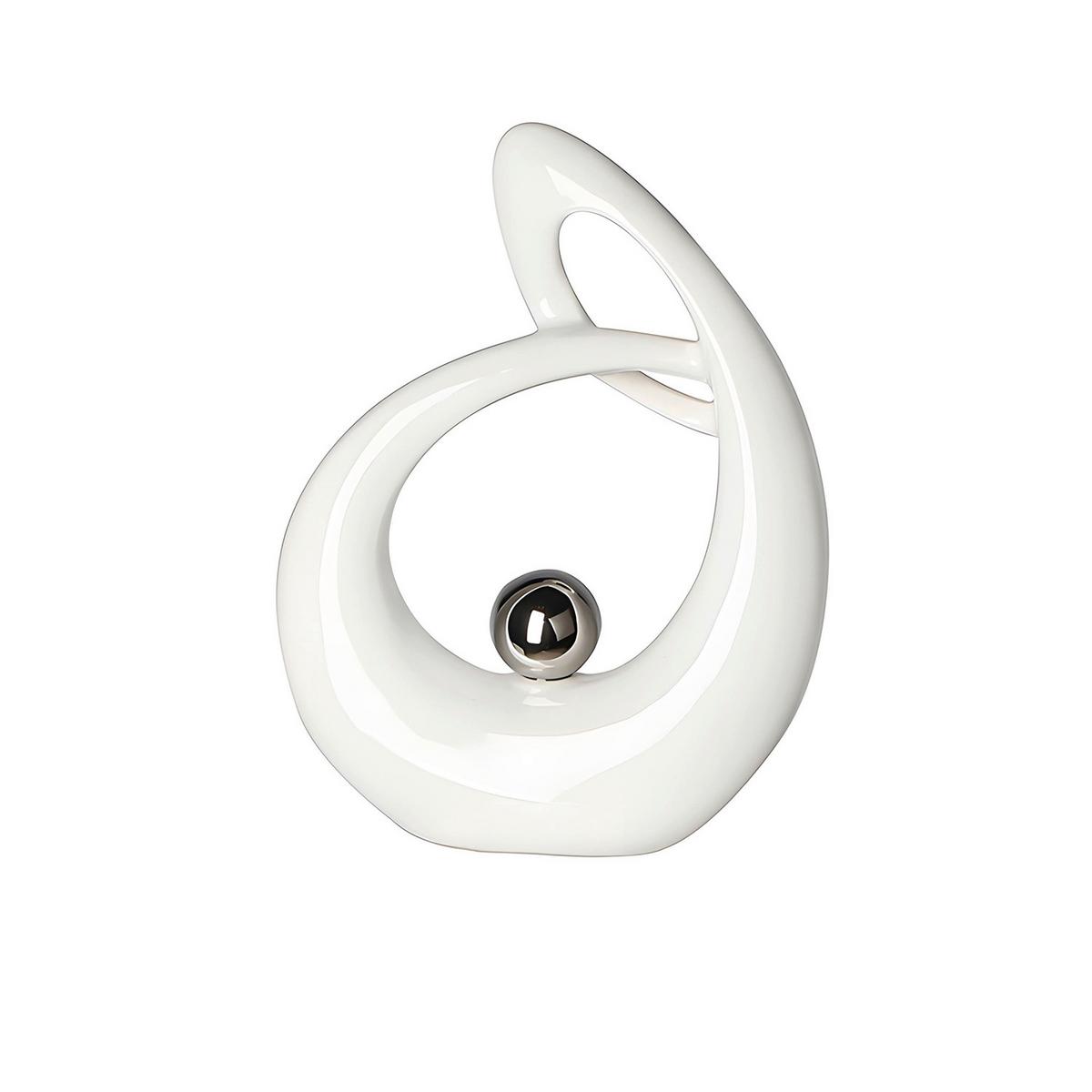Skulptur Weiß - Weiß, Basics, Keramik (17/22cm)