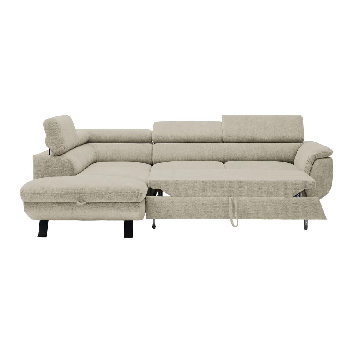 Ecksofa Raven Greige - Greige/Schwarz, MODERN, Textil/Metall (198/257cm) - Mömax