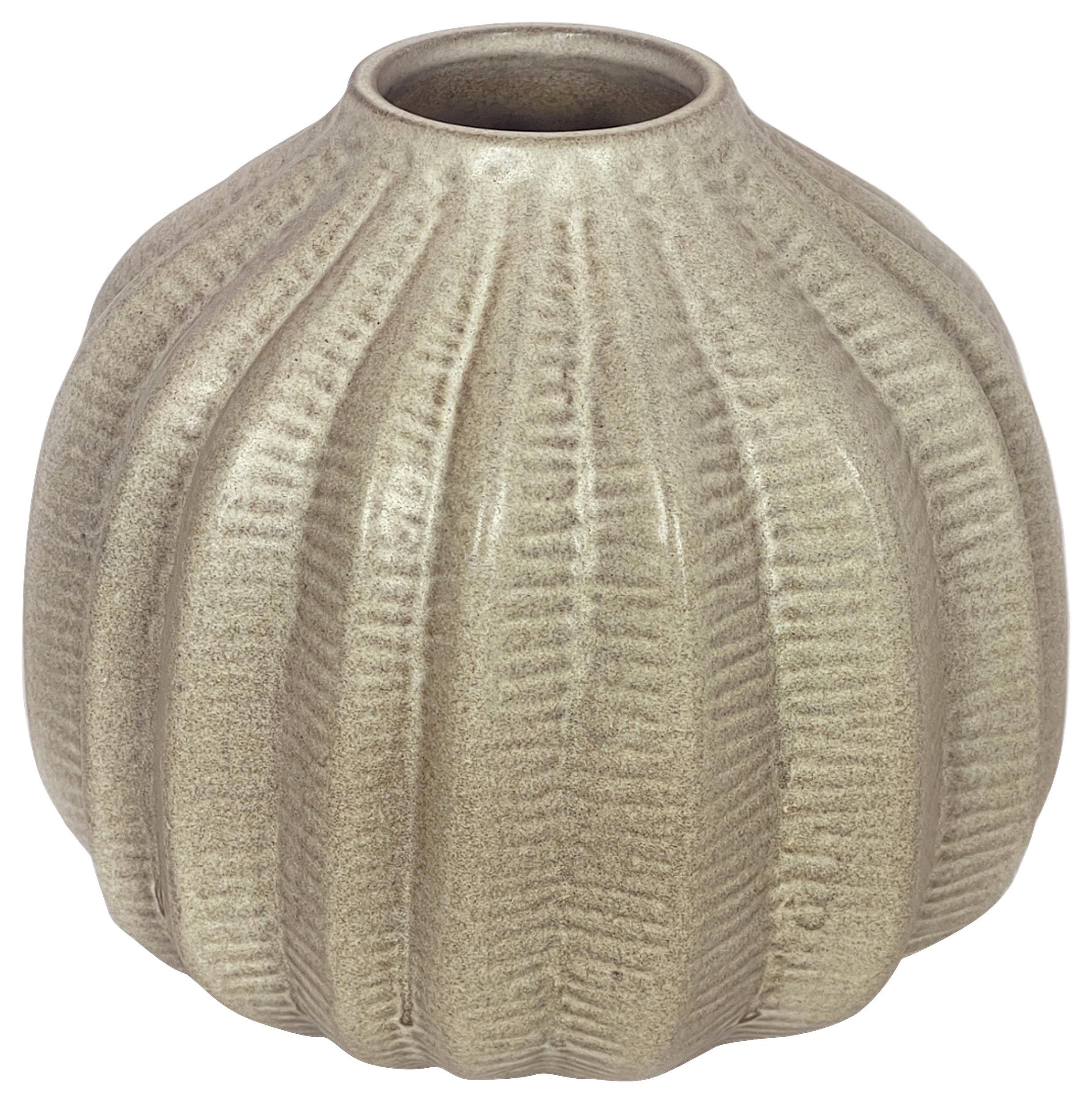 Vase Cactus in Cremefarben Ø ca. 16cm - Creme, Keramik (16/15,5cm) - Modern Living