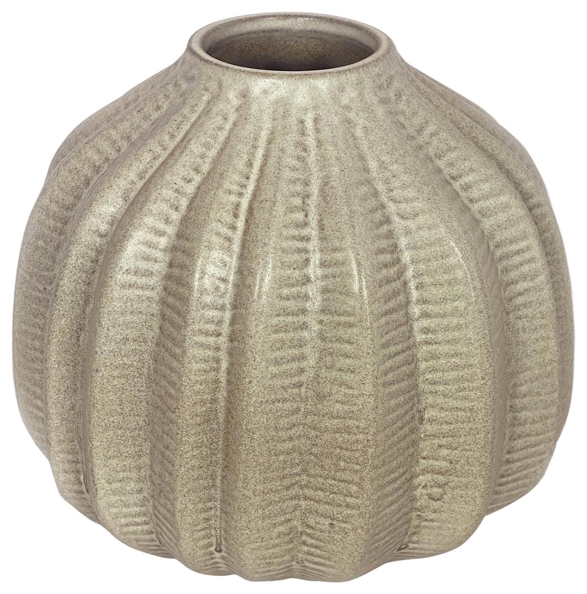 Vase Cactus in Cremefarben Ø ca. 16cm - Creme, Keramik (16/15,5cm) - Modern Living