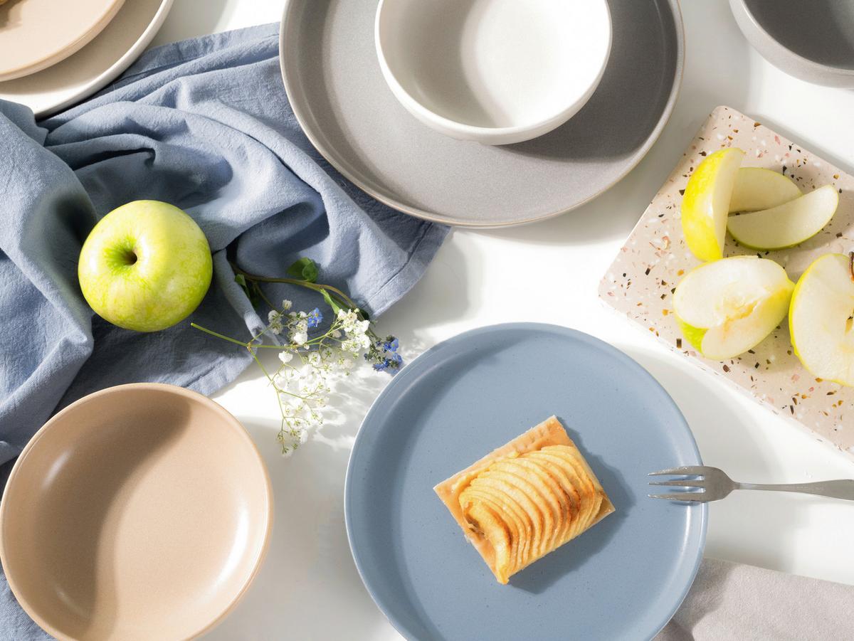 Jedilni Servis Uno Nordic, 12-Delni - svetlo modra/siva, Basics, keramika - Creatable