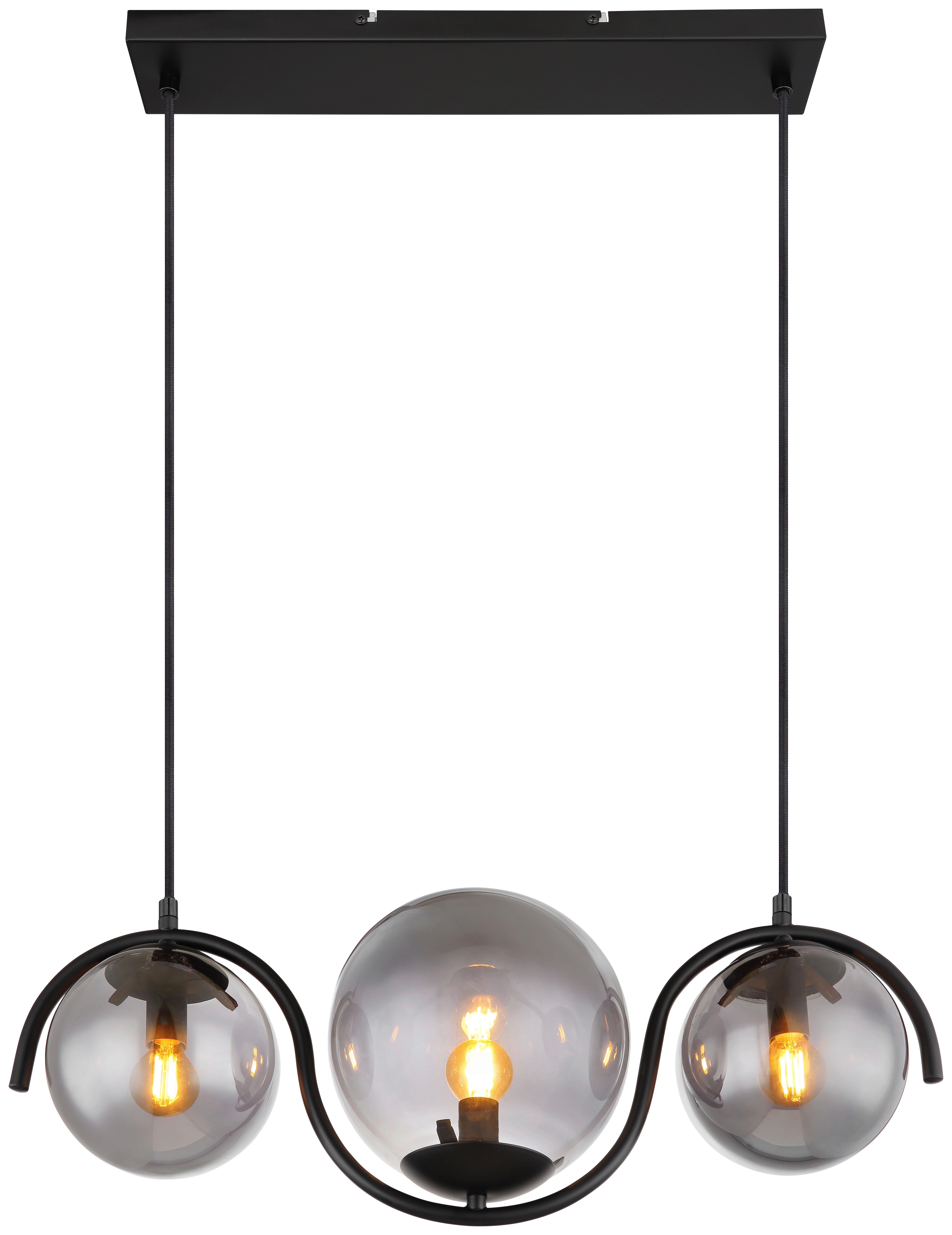 LAMPA WISZĄCA PORRY SCHWARZ - czarny, Basics, metal/szkło (60/20/120cm) - Globo