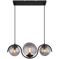 LAMPA WISZĄCA PORRY SCHWARZ - czarny, Basics, metal/szkło (60/20/120cm) - Globo