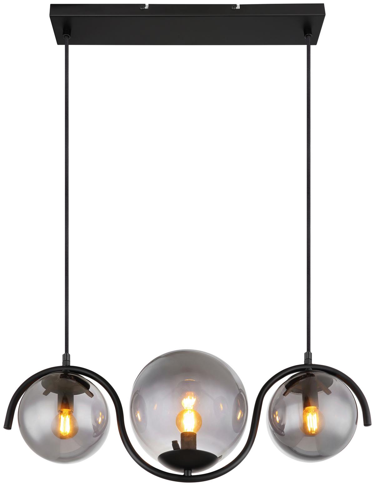 LAMPA WISZĄCA PORRY SCHWARZ - czarny, Basics, metal/szkło (60/20/120cm) - Globo