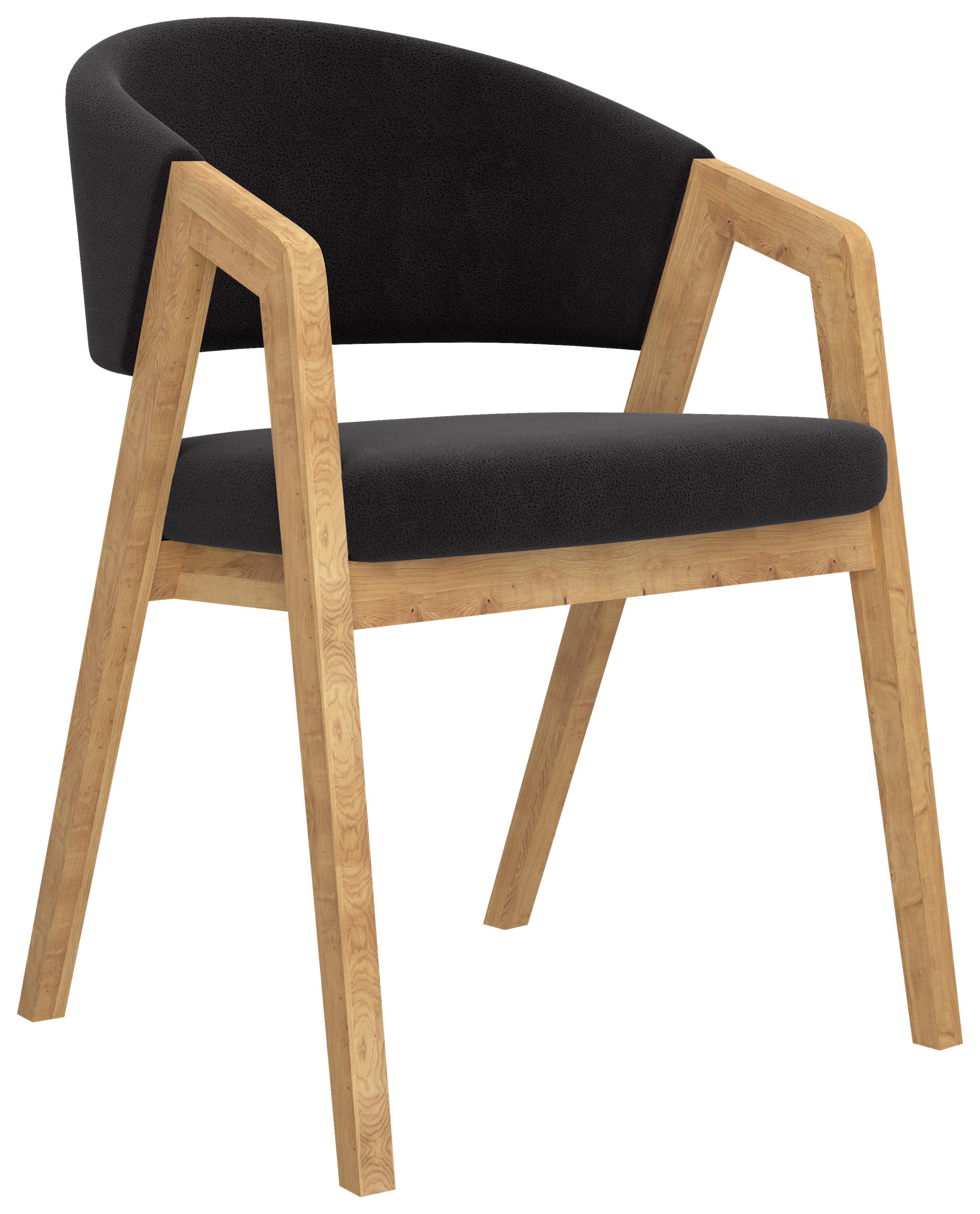 KRZESŁO Z PODŁOKIETNIKAMI MOLINO - antracytowy, Konventionell, tkanina/drewno (59/96/60cm) - Carryhome