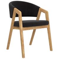 KRZESŁO Z PODŁOKIETNIKAMI MOLINO - antracytowy, Konventionell, tkanina/drewno (59/96/60cm) - Carryhome