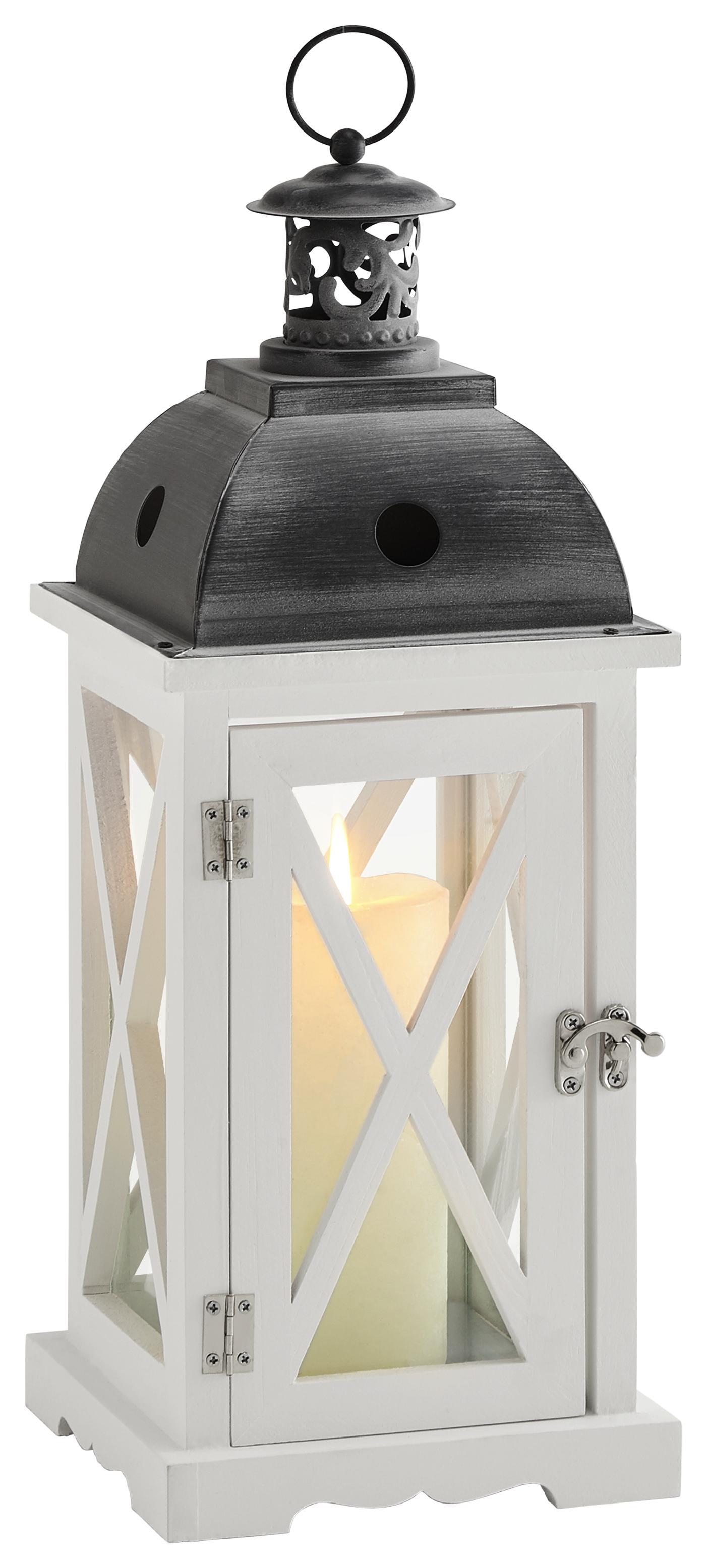 Laterne Viola Weiß - Weiß, Glas/Holz (16/42/16cm) - Mömax modern living