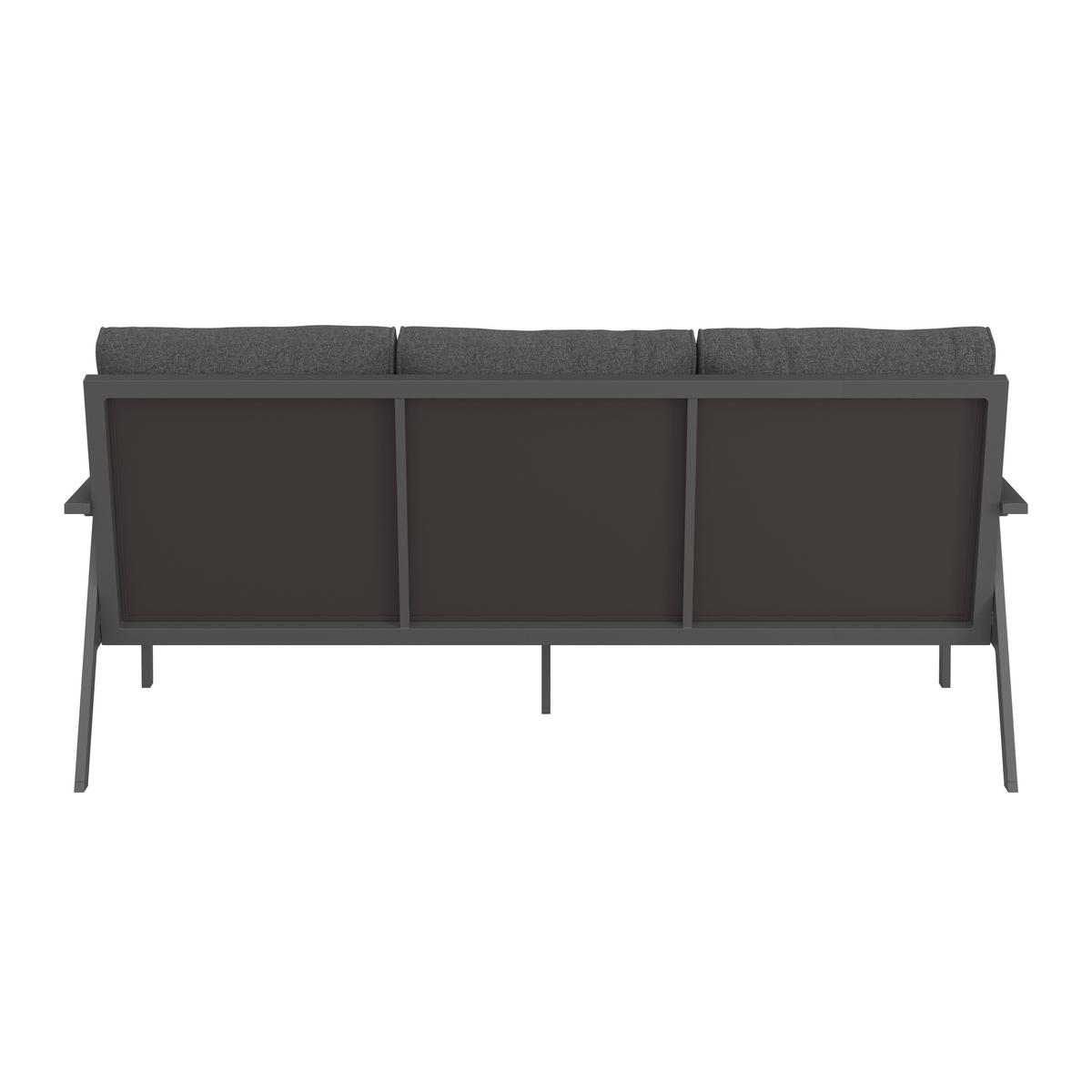 Lounge Garnitura Genua, Črna, Antracit, 4-Delno - črna/antracit, Moderno, kovina/steklo - Beldano