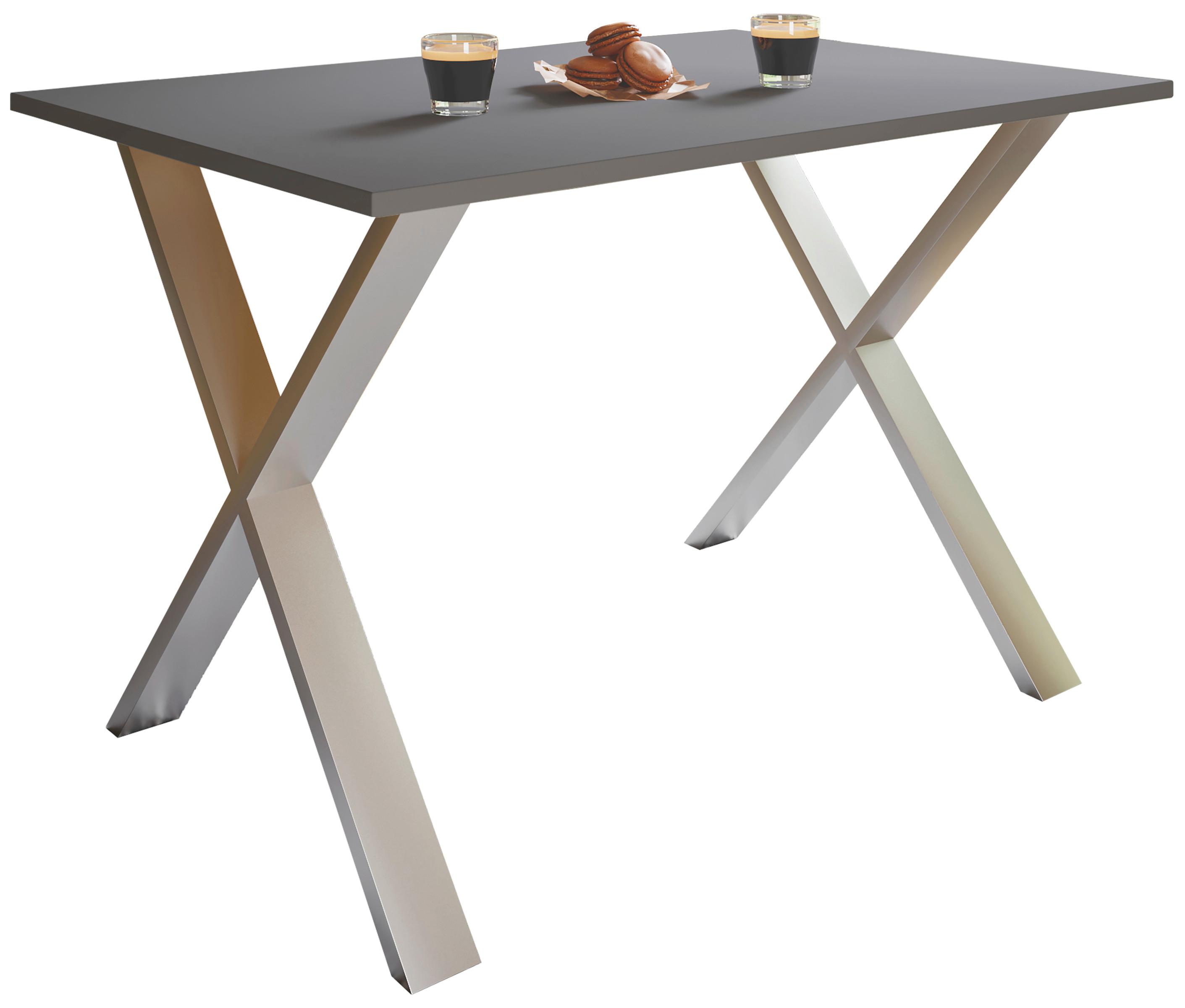 ESSTISCH XONA - Anthrazit/Silberfarben, Basics, Holzwerkstoff/Metall (140/80/76cm) - MID.YOU