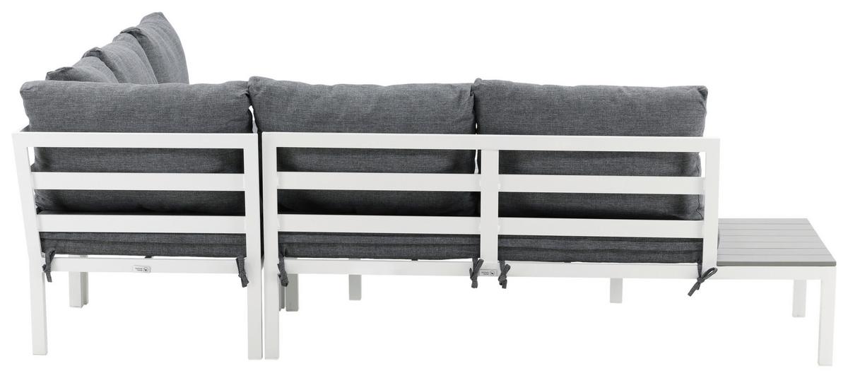 Loungegarnitur Odense ca. 133x167 cm Weiß - Weiß, KONVENTIONELL, Metall (133/167cm) - Gardenson
