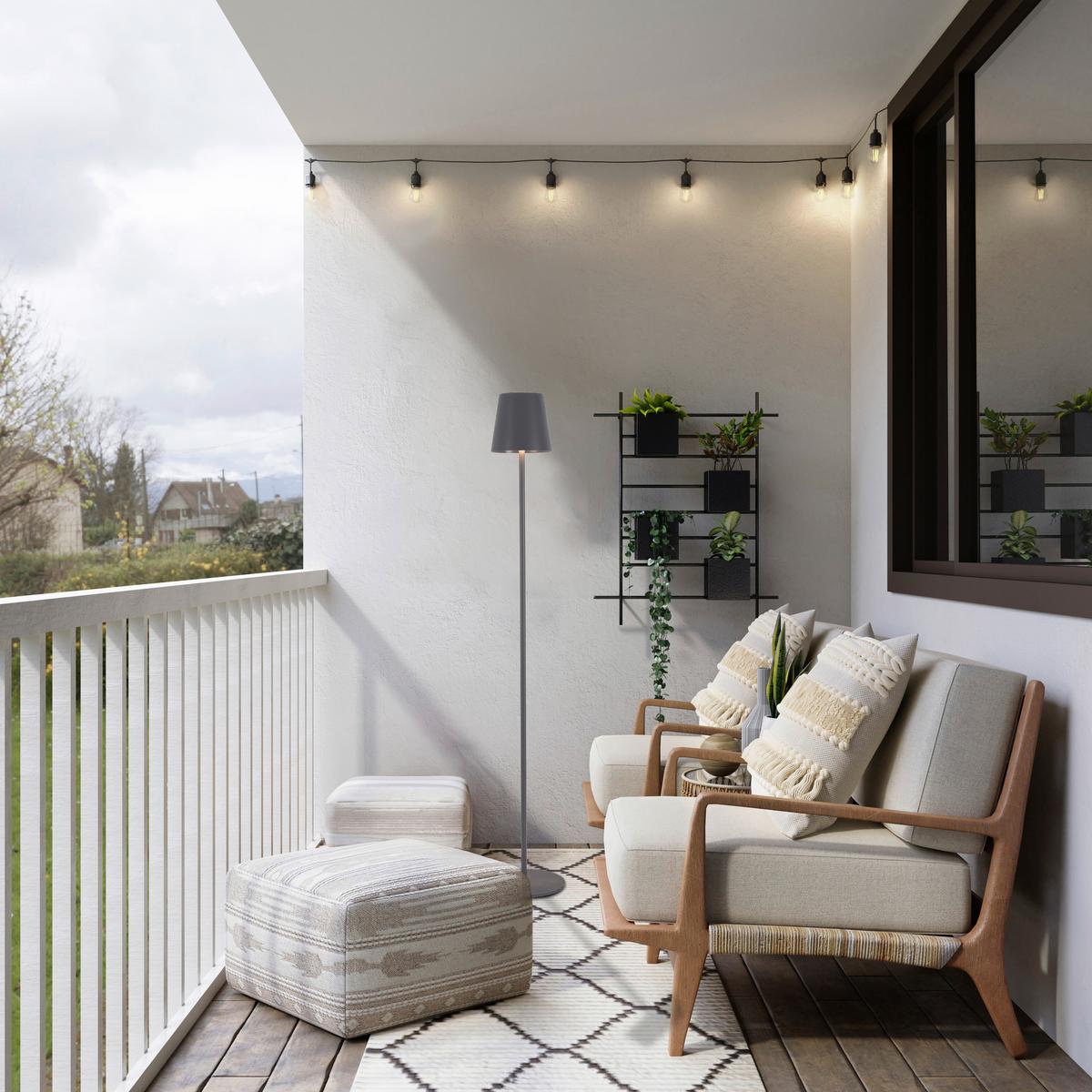 Led Állólámpa Ausi - antracit, Modern, műanyag/fém (22/130cm) - Modern Living