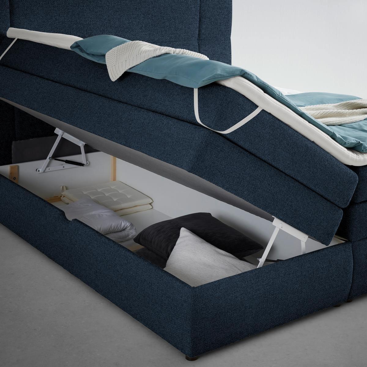 Boxspringbett Palace Dunkelblau ca. 180x200cm - Dunkelblau, KONVENTIONELL, Kunststoff/Textil (180/200cm) - Premium Living